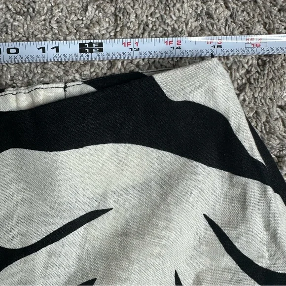 House Of Harlow 1960 Linen Blend Black Cream Wide Leg Side Slit Pants 10 boho - Picture 7 of 10